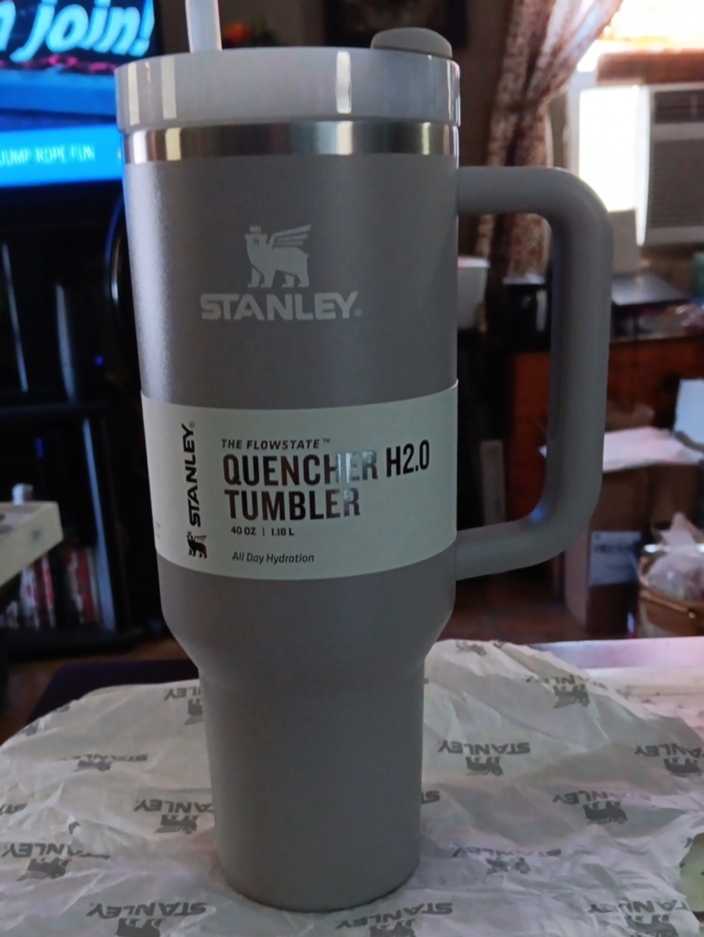 Stanley 40 Oz. Gray Insulated Quencher H2.0 Tumbler with Handle